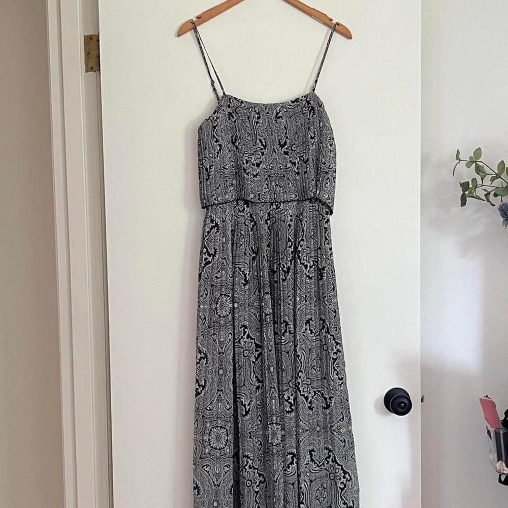 Vintage-Inspired Black & White Maxi Dress - American Rag | Size XS